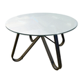 COFFEE TABLE GLASS TOP 800X450MM BLACK LCT1047