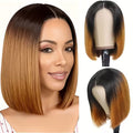 Fashionable 12-Inch Black to Yellow Ombre Women's Bob Wig